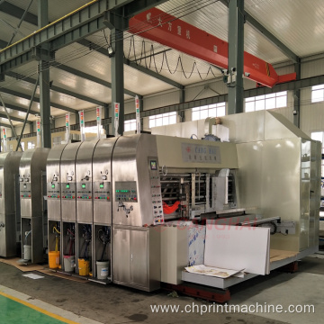 corrugated box printing folding gluing inline machine
